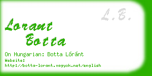 lorant botta business card